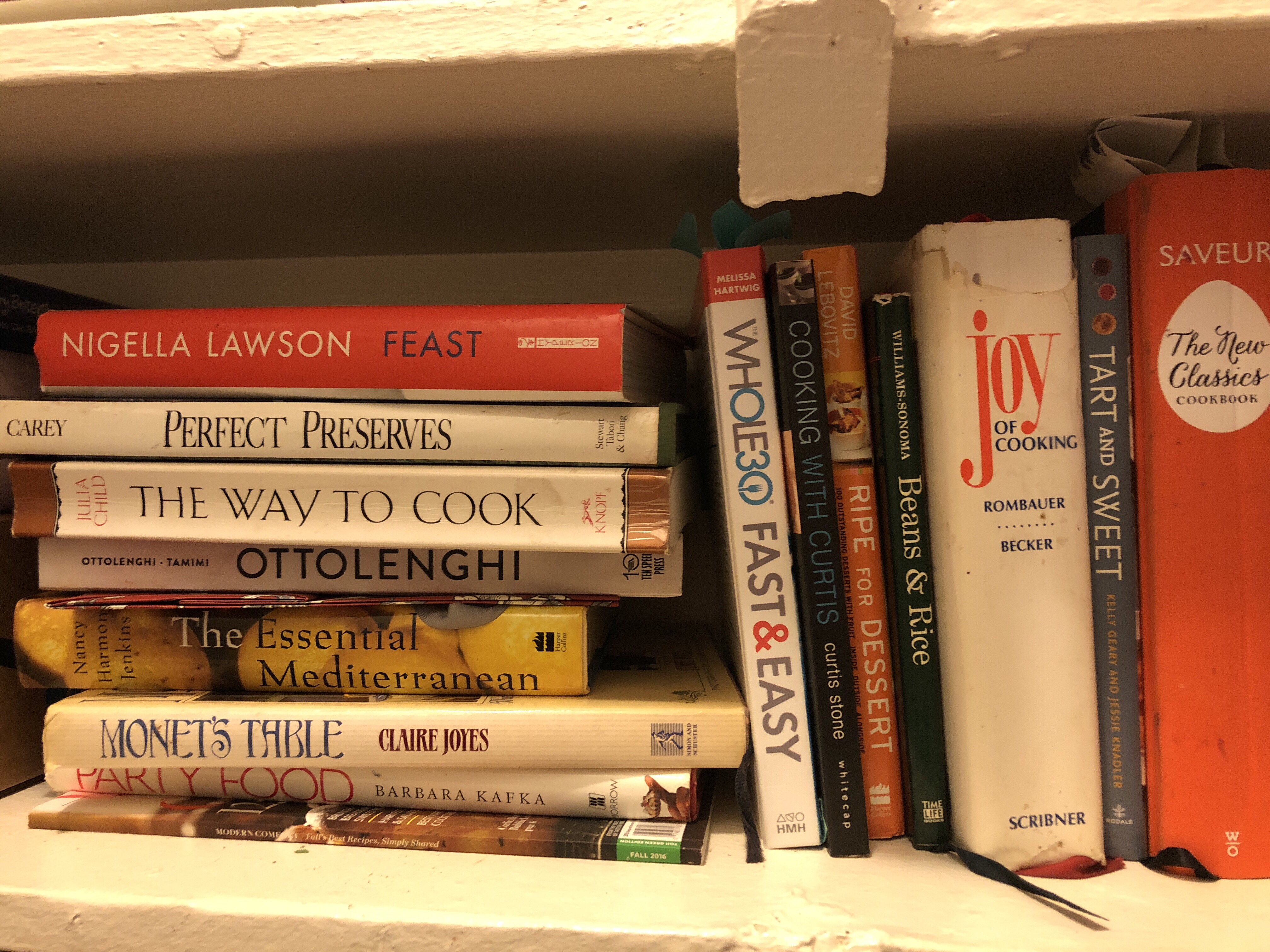 Cookbooks on a shelf